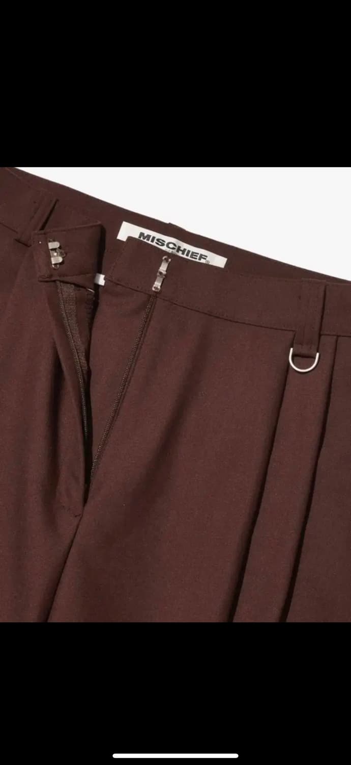 미스치프 테일러드 핀턱 슬랙스 & 탑 세트(브라운 s) 상품이미지5