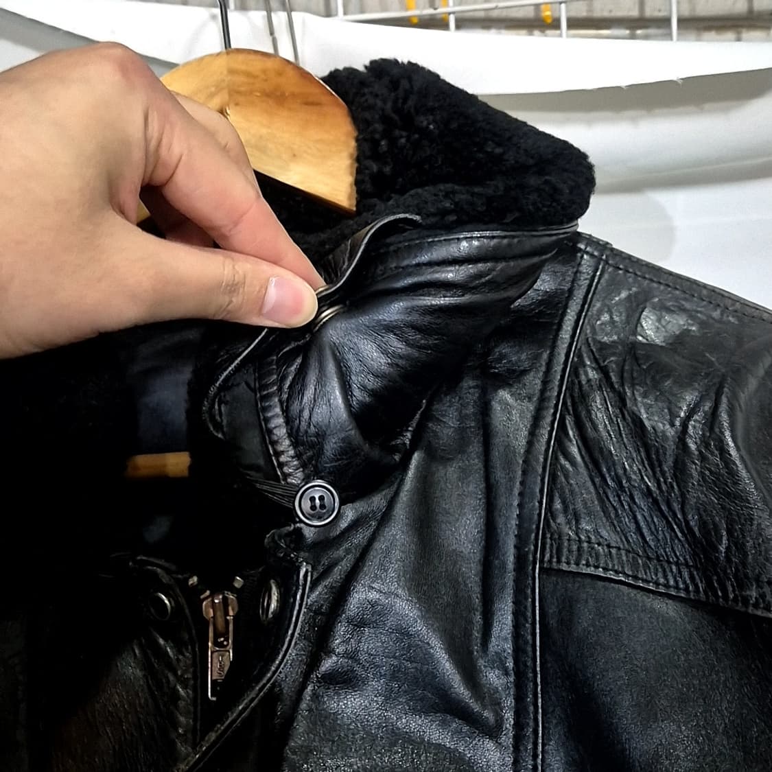 Vintage 가죽 봄버 자켓 상품이미지5