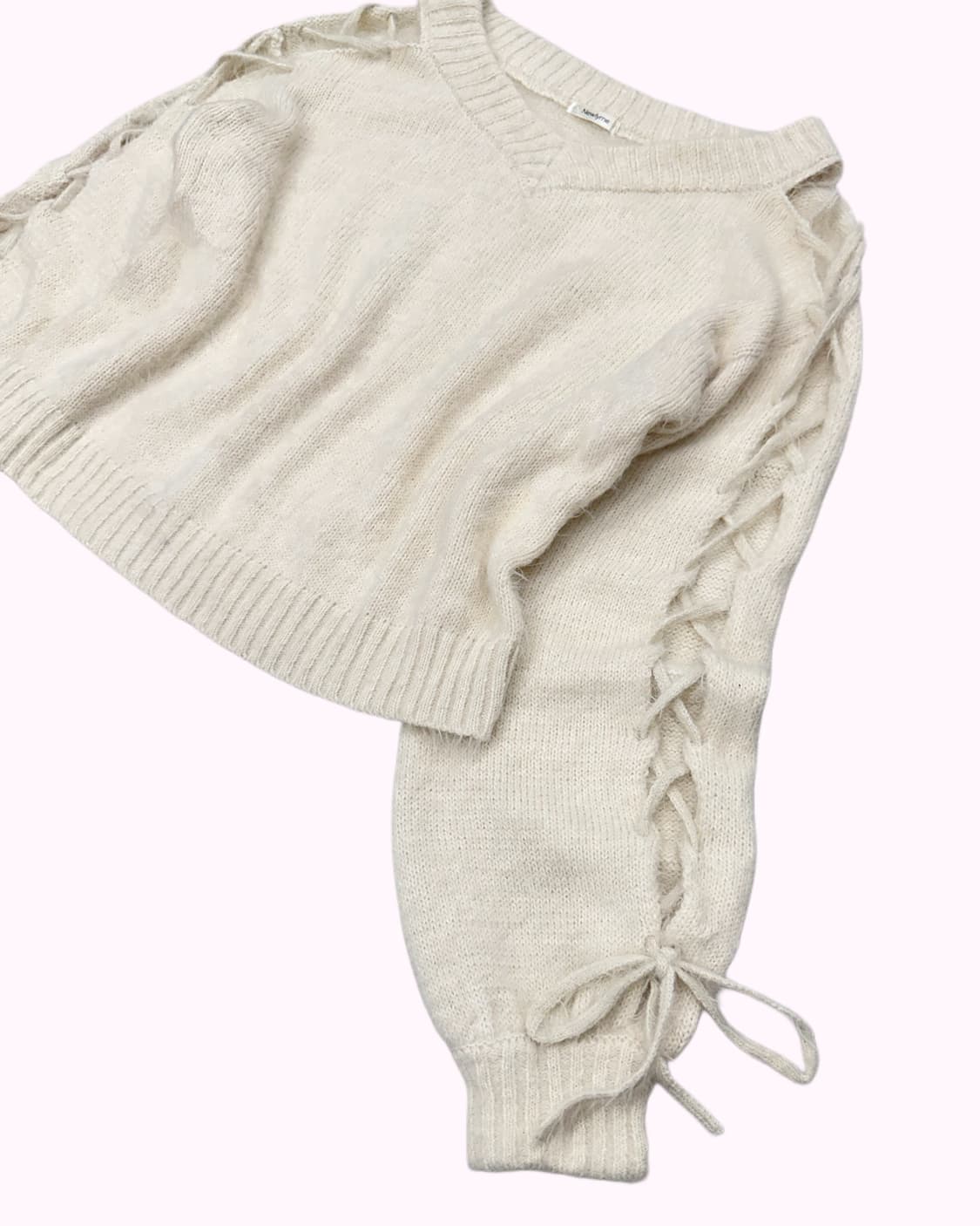 fluffy lace-up sleeve knit 상품이미지2
