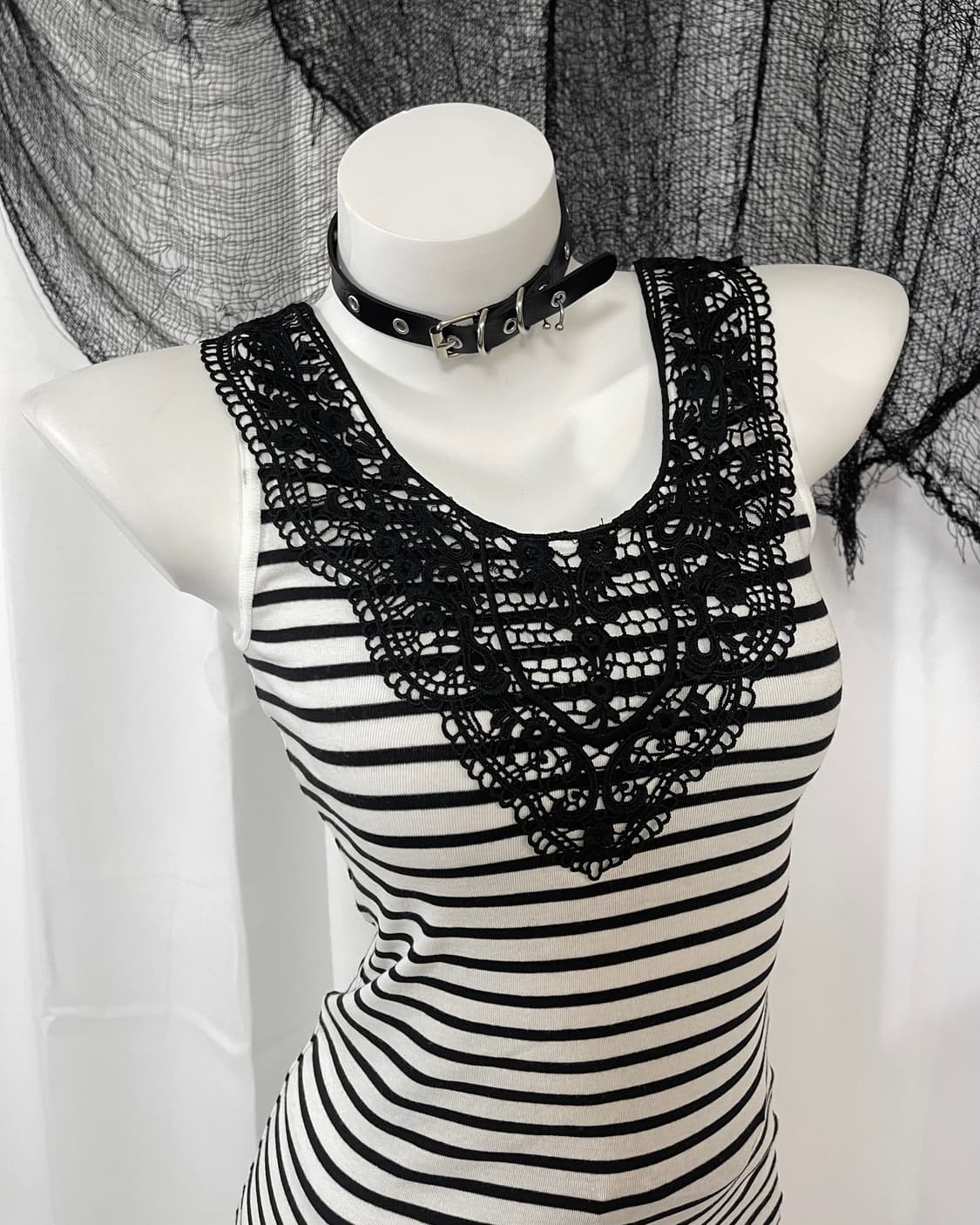 lace stripe sleeveless 상품이미지3