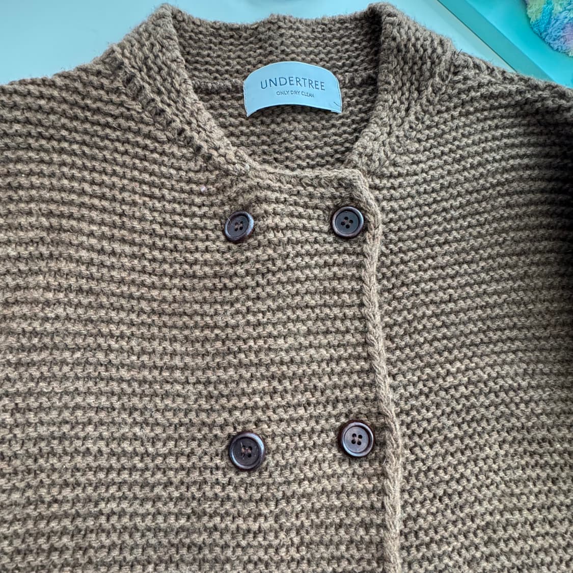 브라운 더블단추 니트 가디건 상품이미지8