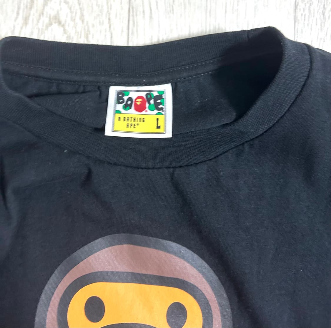 베이프 퍼스트 카모 마일로 온 에이프 헤드 티셔츠 반소매 L 상품이미지4