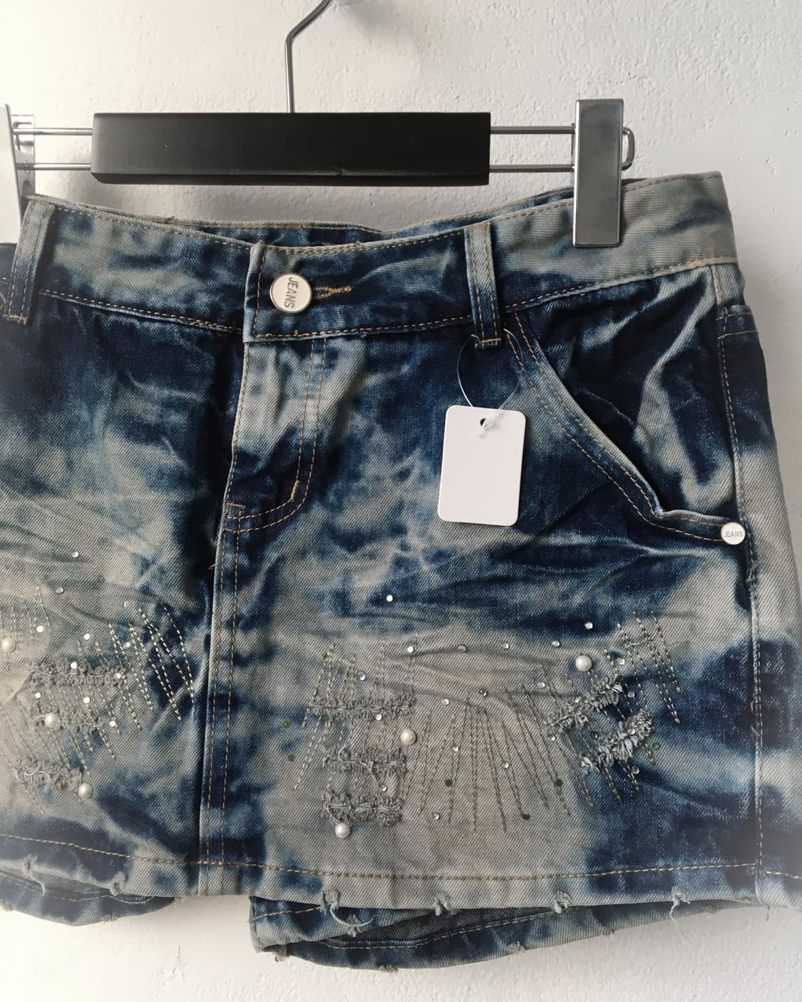 Cubic point washing denim short skirt 상품이미지4