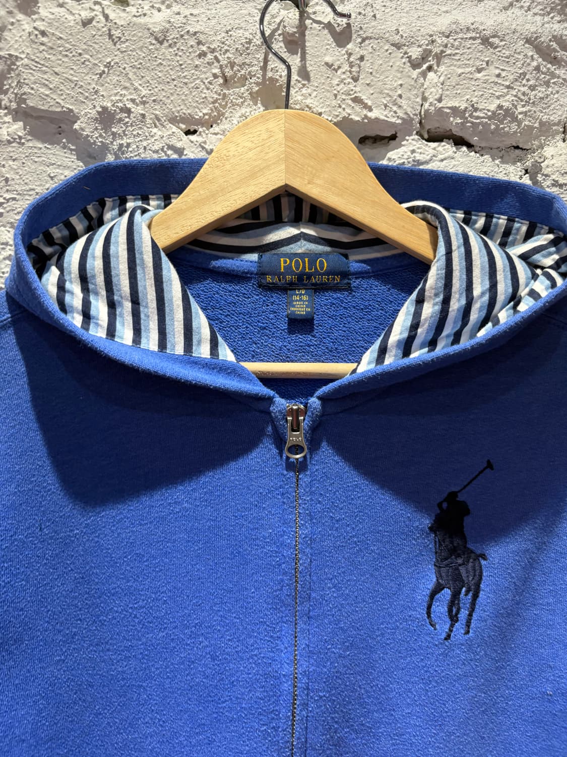 폴로 빅포니 블루 후드집업 상품이미지2