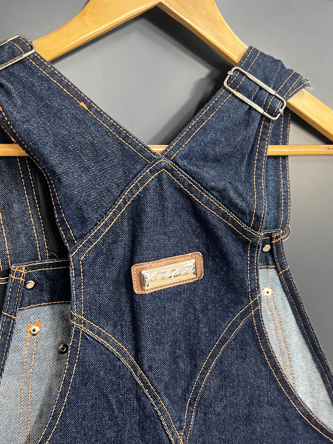 Karl Kani 칼카니 올드스쿨 빈티지 인디고 생지 데님 롤업 멜빵  상품이미지6