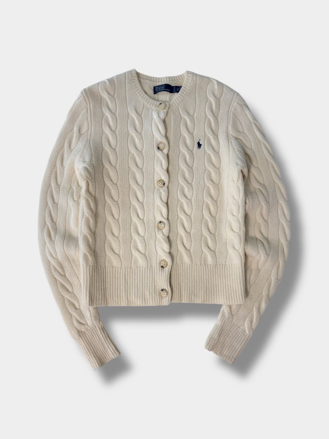 폴로 랄프로렌 신형 QR 캐시미어 울 아이보리 가디건 상품이미지1