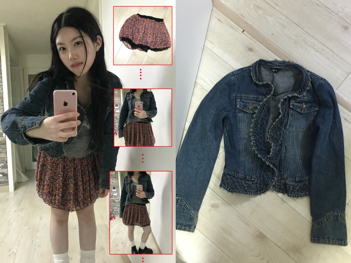 vintage denim ruffle jacket 상품이미지1