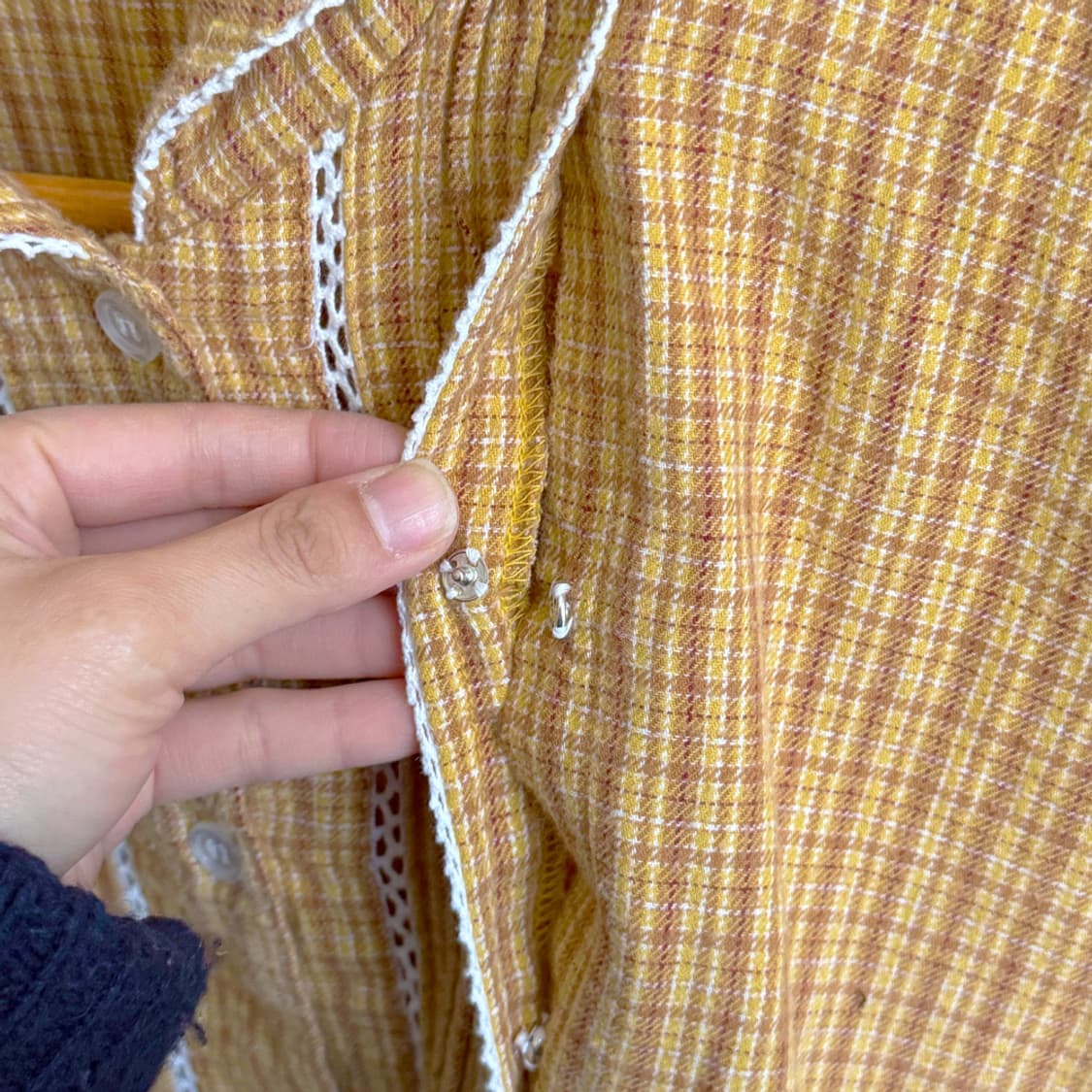 해그리브 머스타드 체크 원피스 상품이미지4