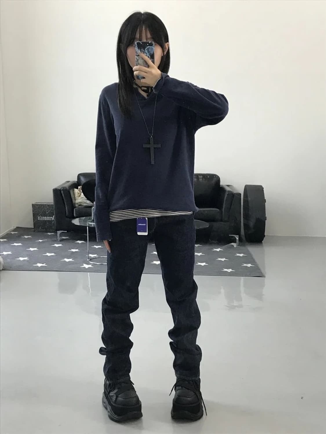 쉽스 네이비 롱 슬리브 상품이미지2