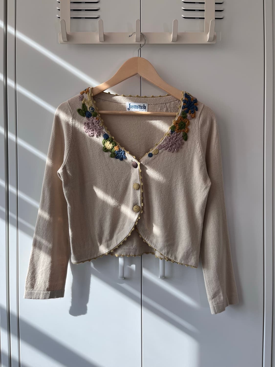 Jocomomola 꽃 뜨개 자수 볼레로 니트 가디건 상품이미지2