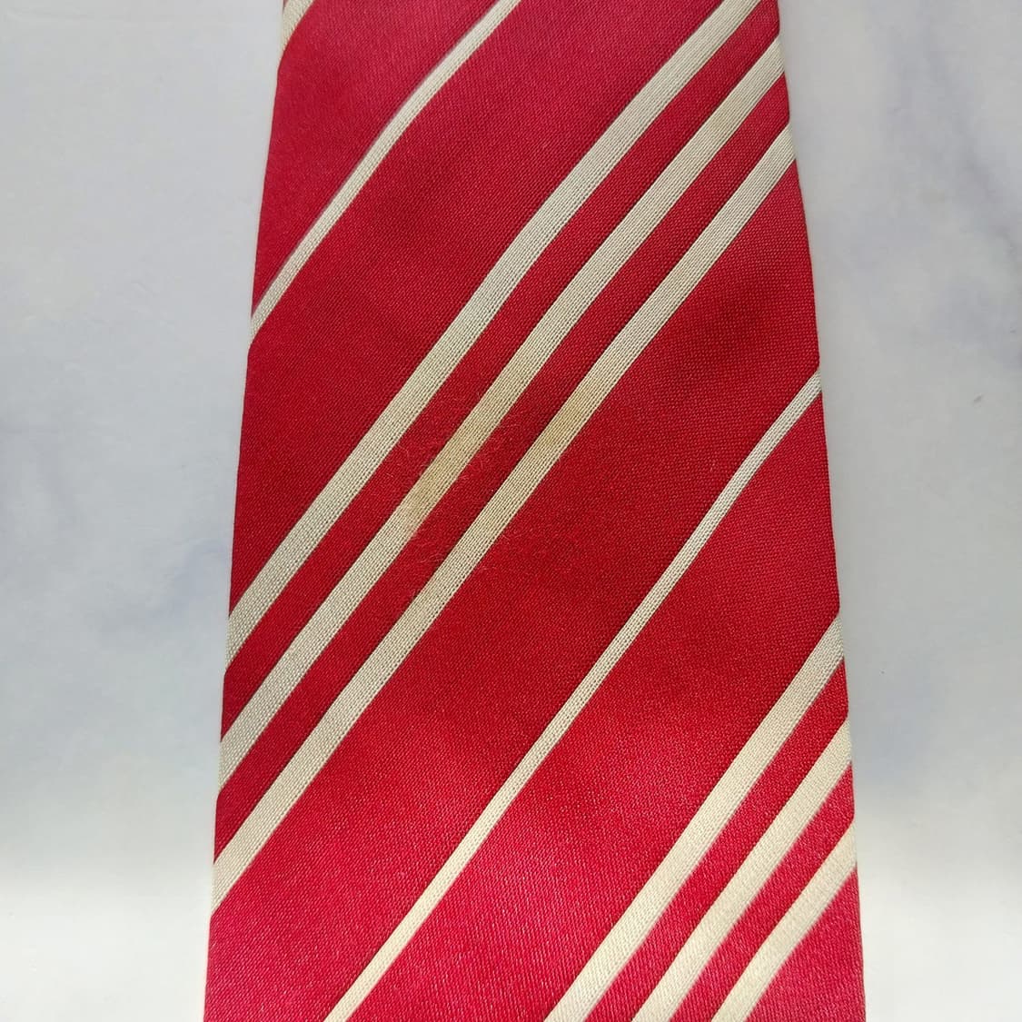 버버리 면·실크 레드 스트라이프 넥타이 9.1cm A~B등급 K2131 상품이미지9