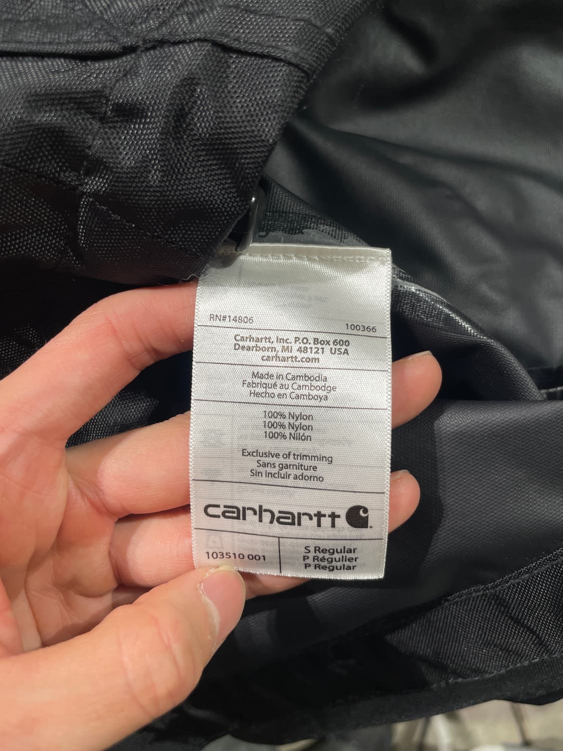 칼하트 블랙 벨크로 나일론 자켓 상품이미지8