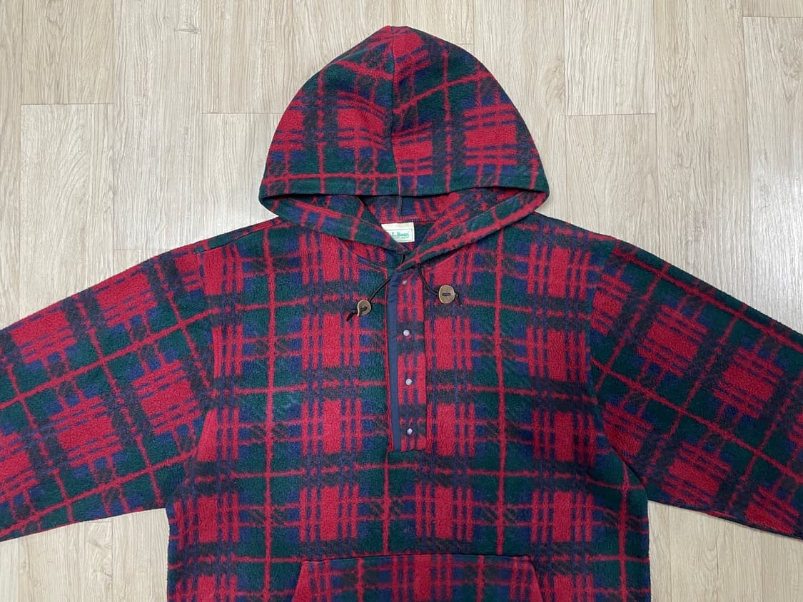 105) 80's 엘엘빈 체크 후리스 후드아노락(RRL&LVC&폴로) 상품이미지4