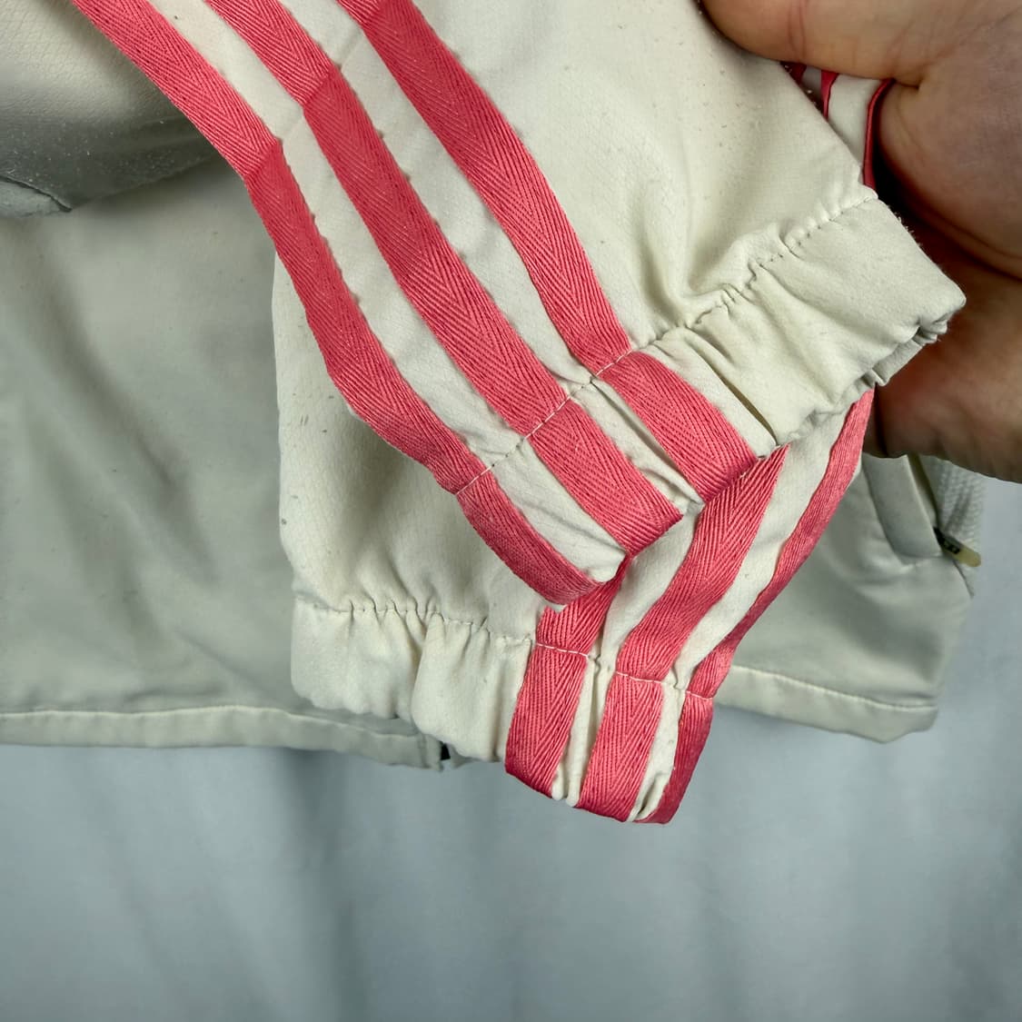 (85) 아디다스 우먼스 삼선 우븐 자켓 아이보리/핑크 상품이미지4