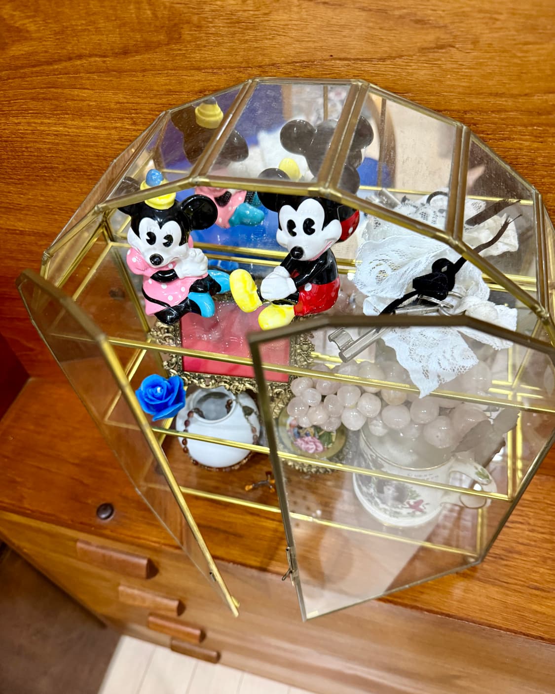 프랑스빈티지 무드의 황동 & 유리 행잉 쇼트린 상품이미지2