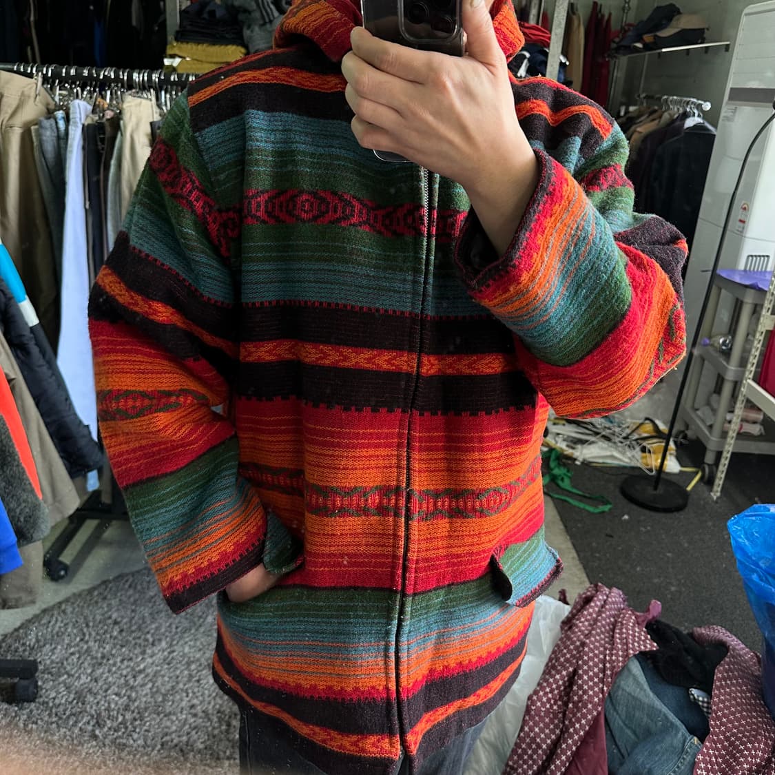 L 울리치 USA 패턴 후드 울자켓 상품이미지1