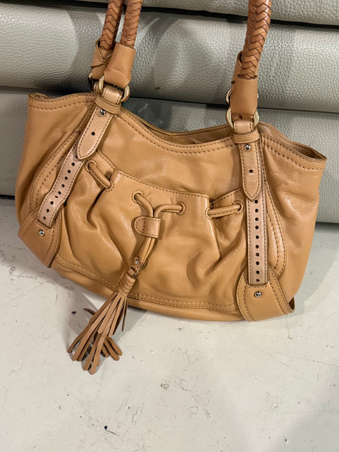 00s real leather tassel shoulder bag 상품이미지2