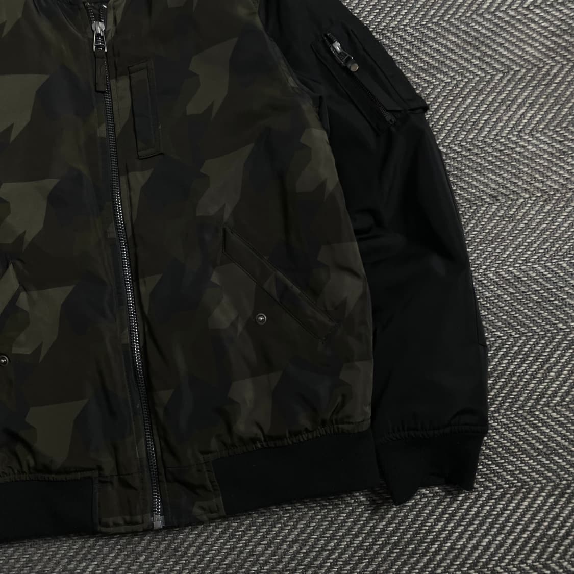 폴햄 퀄팅 누빔 카모 블루종 자켓o 4672 상품이미지2