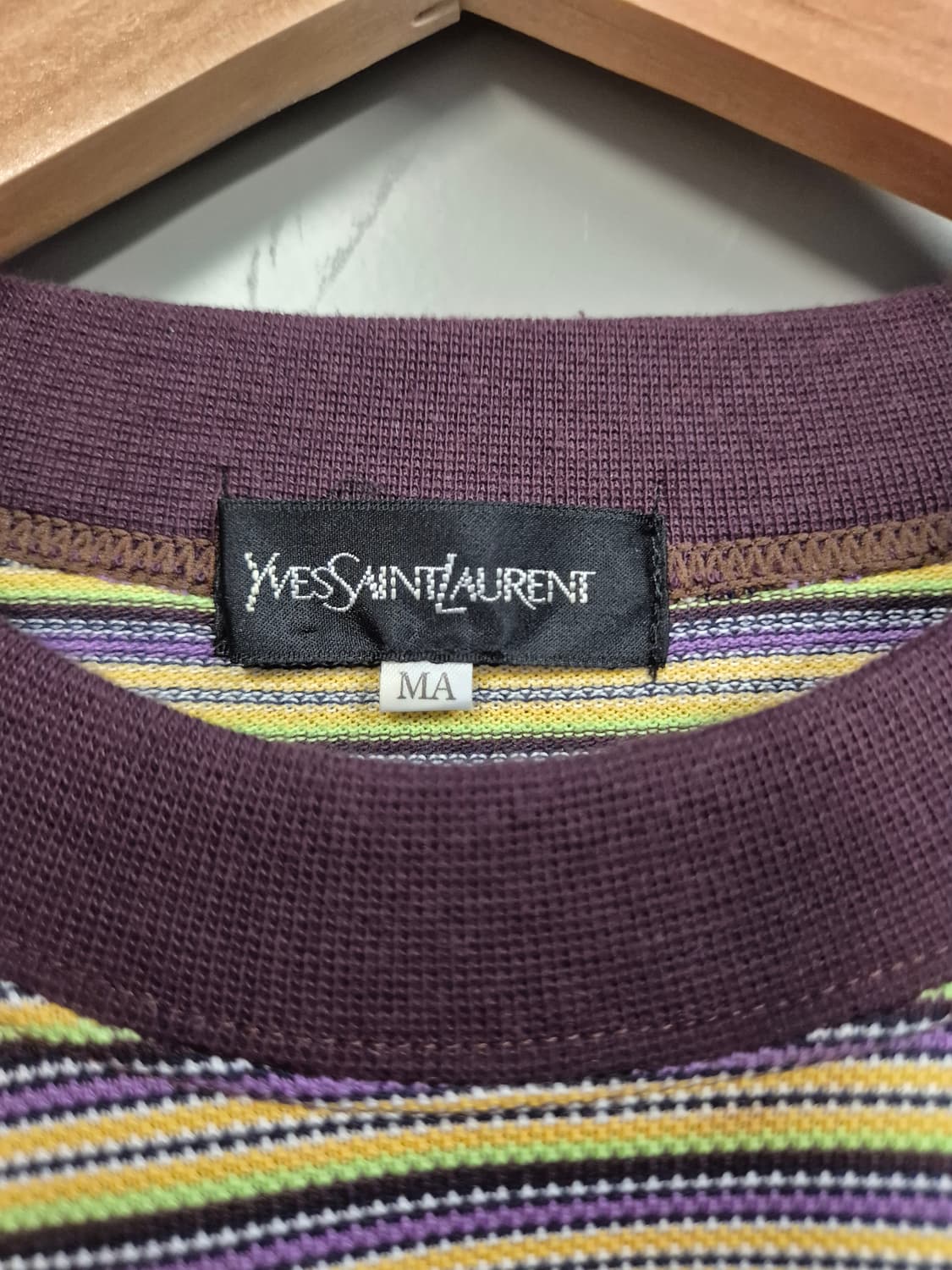 YSL 입생로랑 멀티 스트라이프 보더 티셔츠 상품이미지3