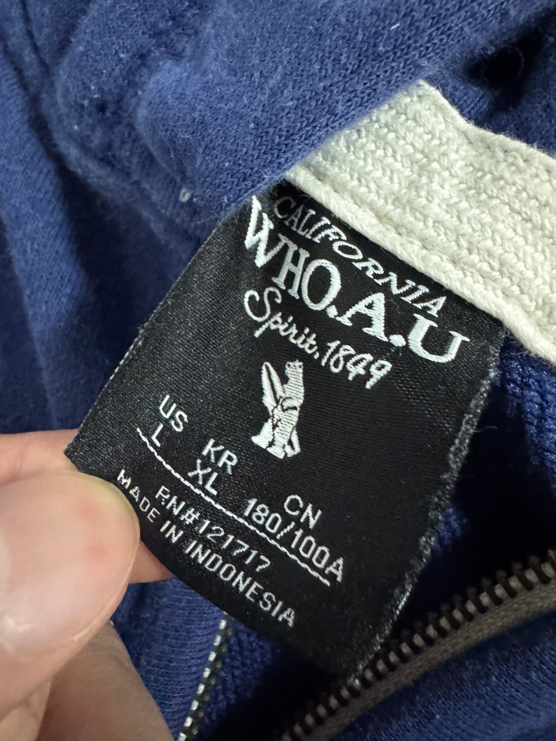 후아유 시그니처 스펠로고 네이비 후드집업 L 상품이미지3