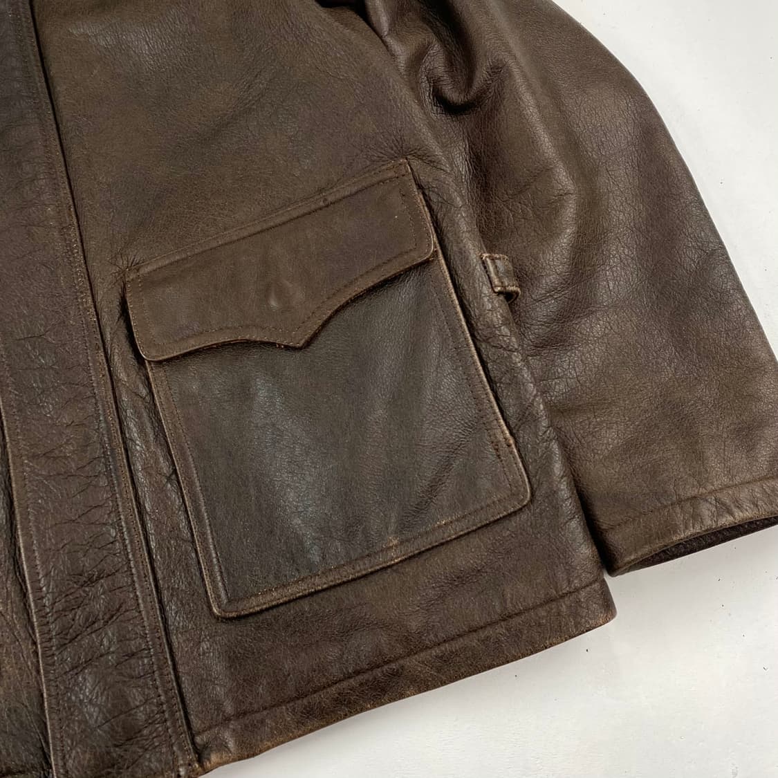 커피 레더 소가죽 디테일 레더 자켓 (97) 상품이미지4