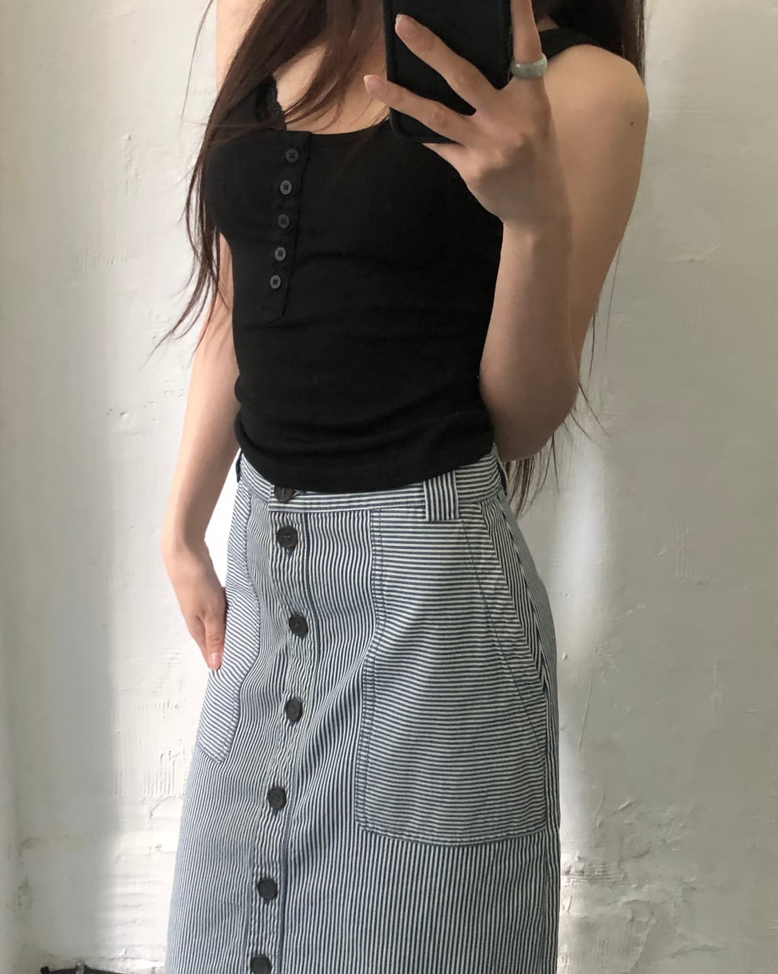 Jil Sander 질샌더 스트라이프 버튼 스커트 상품이미지3