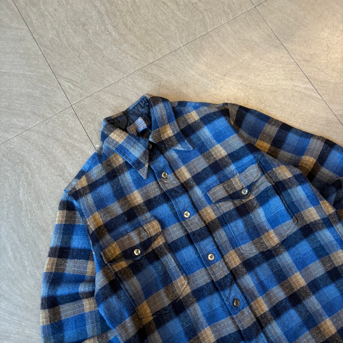 80년대 미국 생산 펜들턴 체크 울 셔츠  상품이미지2