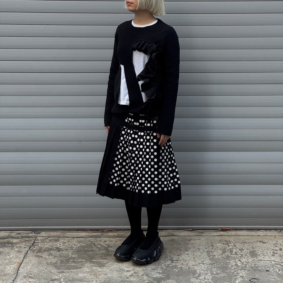 Polka Dot Pleated Leather Strap Kilt Ski 상품이미지9