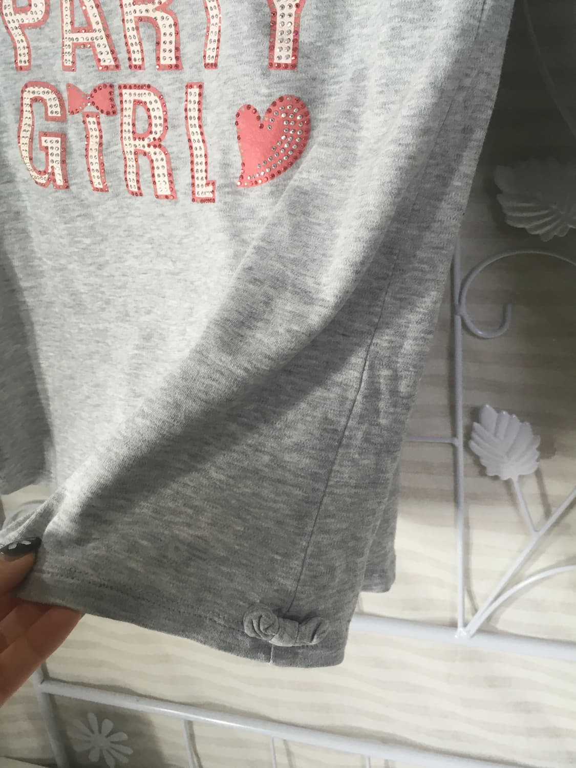 일본빈티지 멜란지 그레이 하이틴 큐빅 리본 티셔츠 상품이미지5