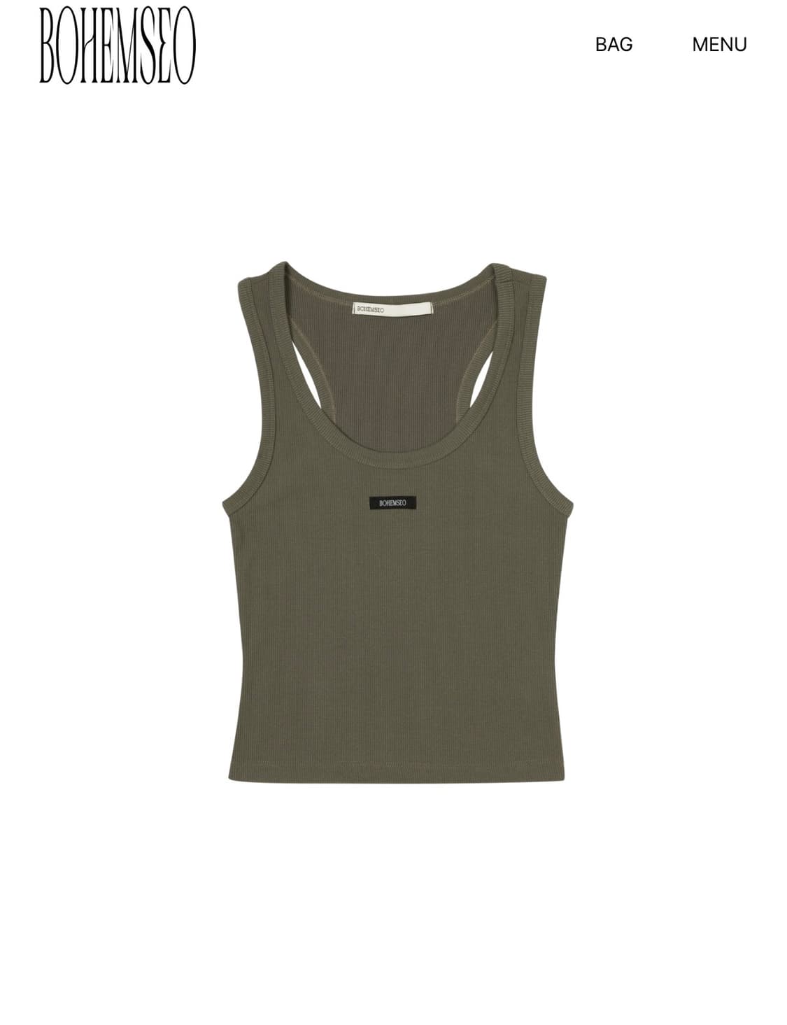 보헤미안서울 베이직 슬리브리스 카키 상품이미지3