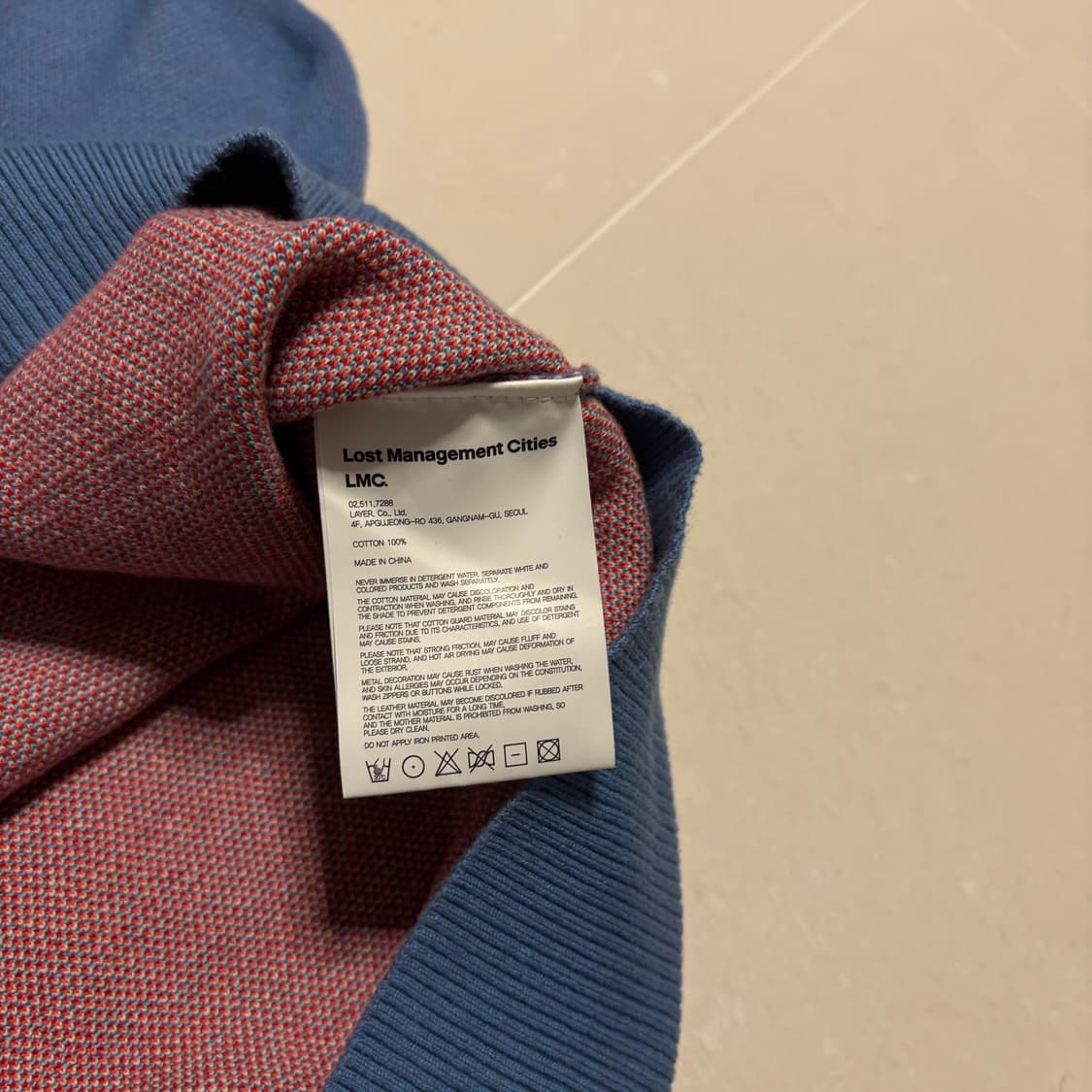 정품 LMC 엘엠씨 핑크 베어 블루 니트 스웨터 상품이미지8