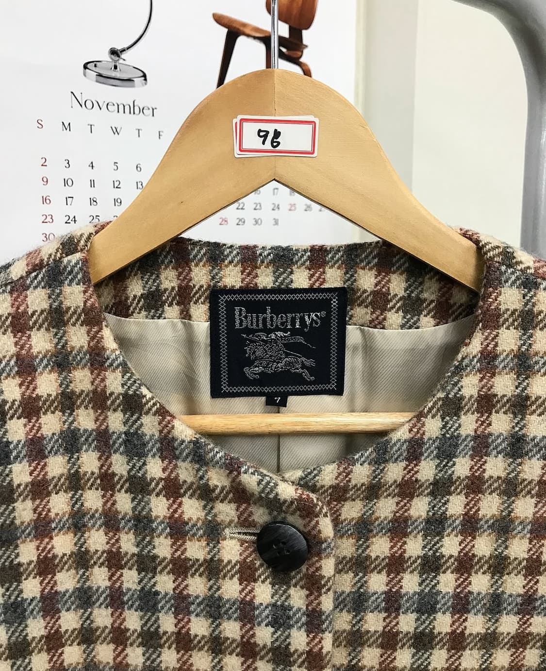 버버리 체크 라운드 울 트위드 자켓 상품이미지2