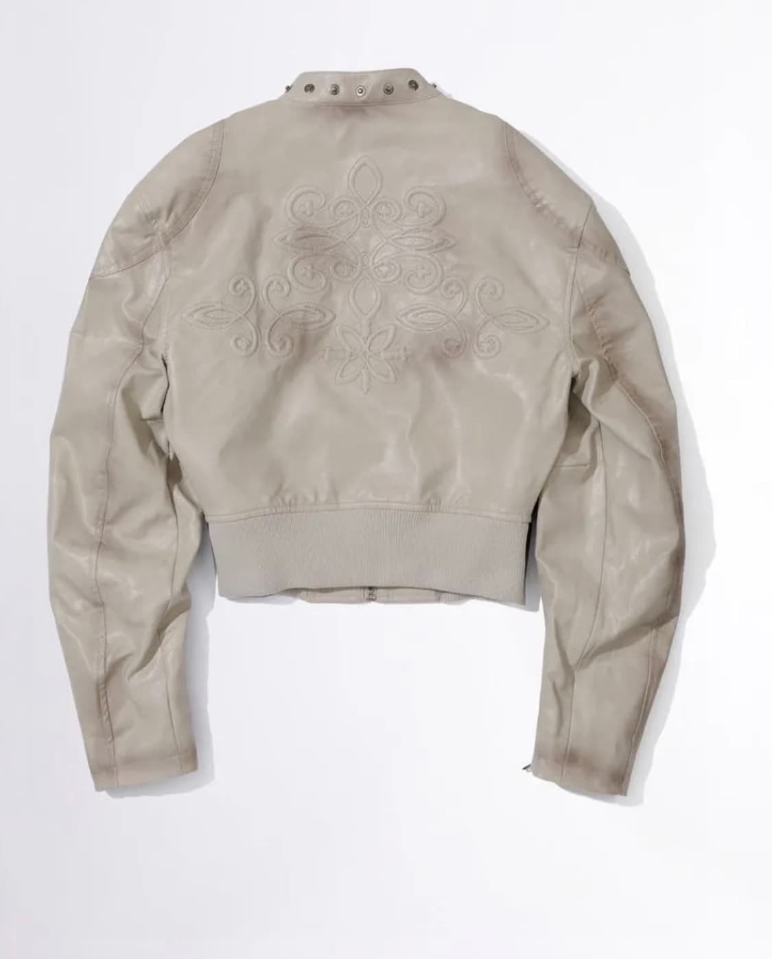 스컬프터 레더 봄버 자켓 아이보리 상품이미지4