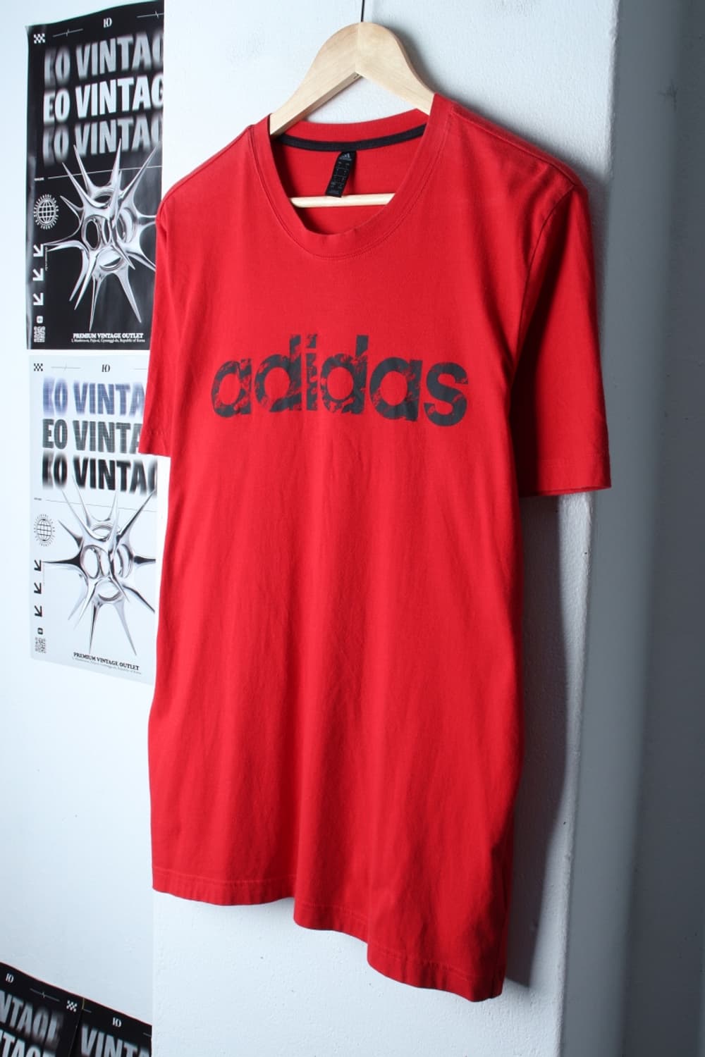 (L-XL) 아디다스 반팔 티셔츠 빅로고 레드 올드스쿨-H30088 상품이미지1