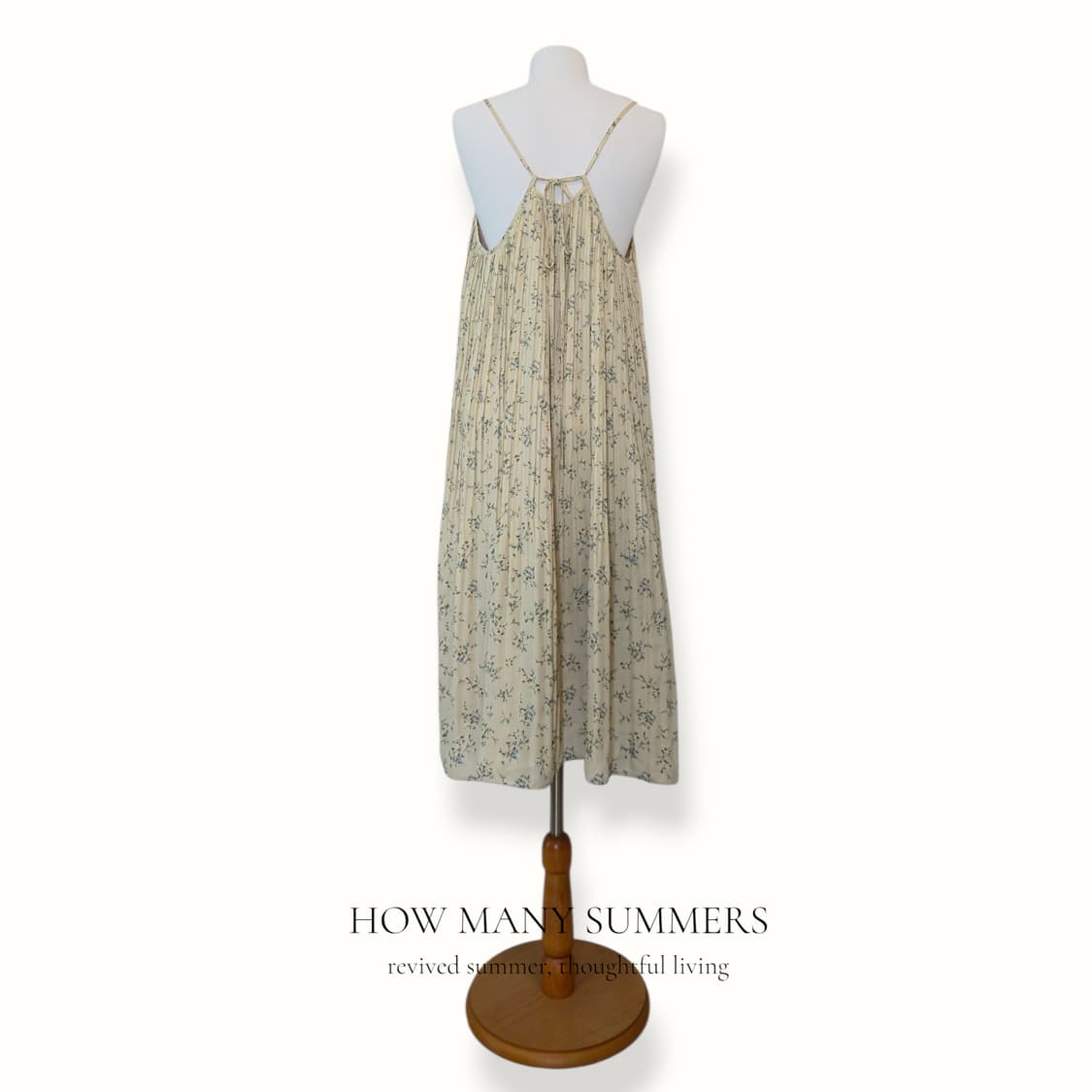 어스뮤직앤에콜로지 잔꽃 플리츠 롱 원피스 베이지 나시 뷔스티에 F 상품이미지2