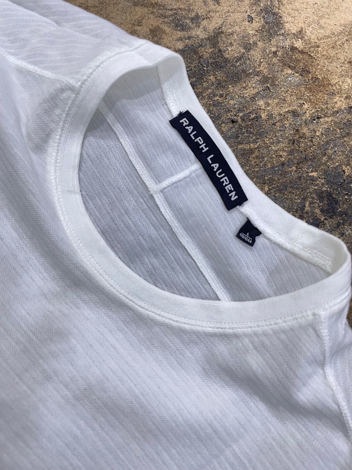 폴로랄프로렌(블랙라벨)/화이트 코튼니트라운드티 상품이미지3