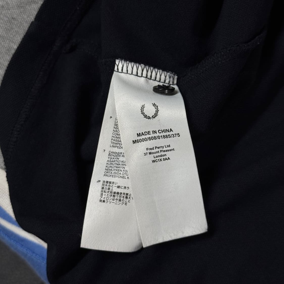 [M] 프레드페리 딥네이비 코튼 반팔 폴로티셔츠 상품이미지6