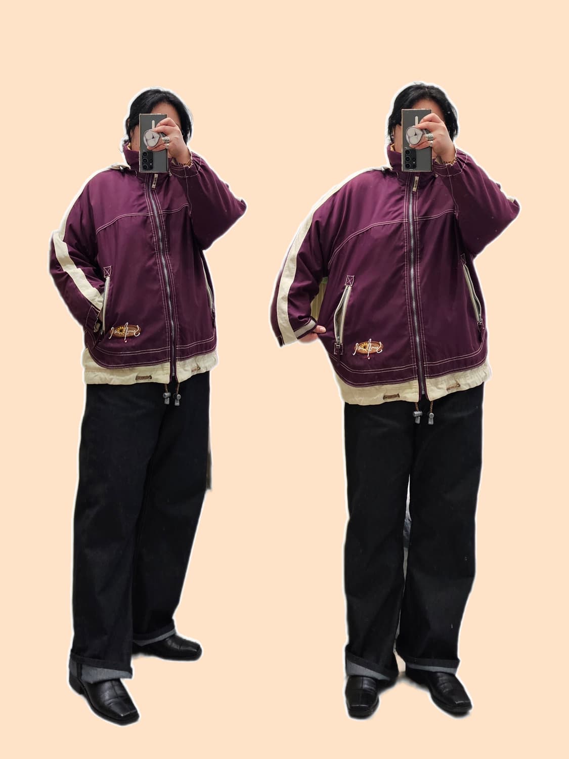 90's ellesse sunflower 퍼플 소프트쉘 후드자켓 상품이미지2