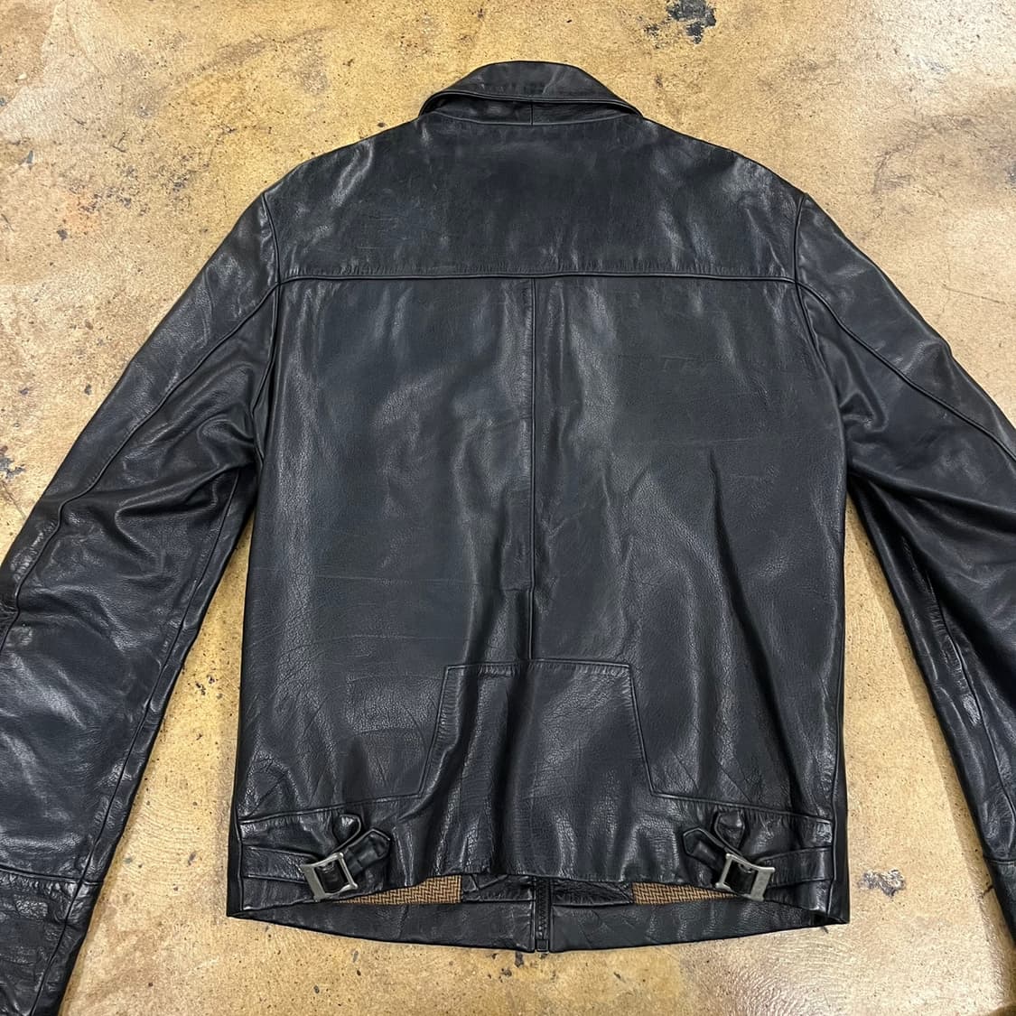 [정품/M] 빈티지 블랙버드 블랙 가죽 라이더 자켓 b15 상품이미지4