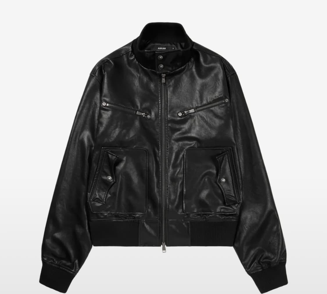 High-Neck Leather Jacket (Black) 2사이즈 상품이미지1