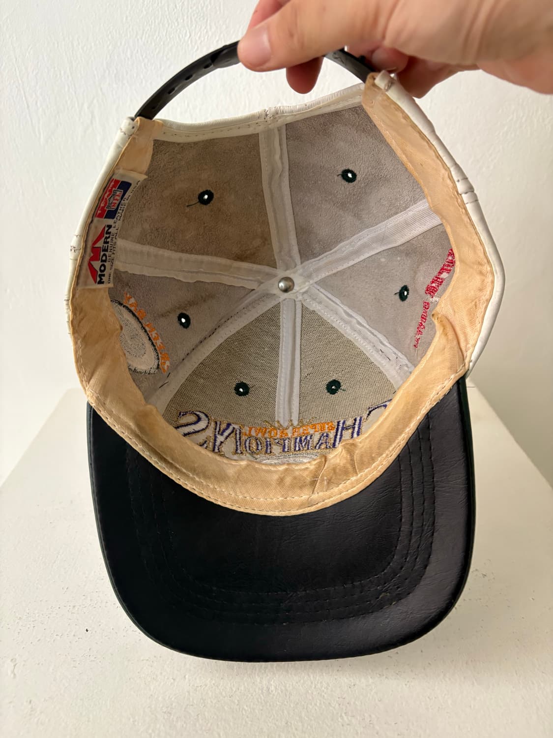 90's NFL Green Bay Pakers Leather cap 상품이미지6