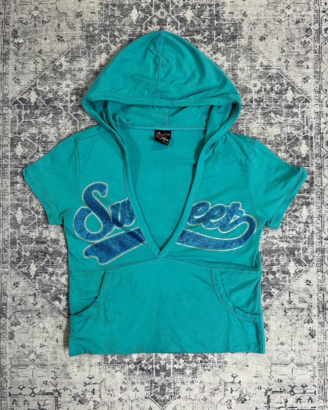 Y2K Sweet Glitter Hooded Top 상품이미지4