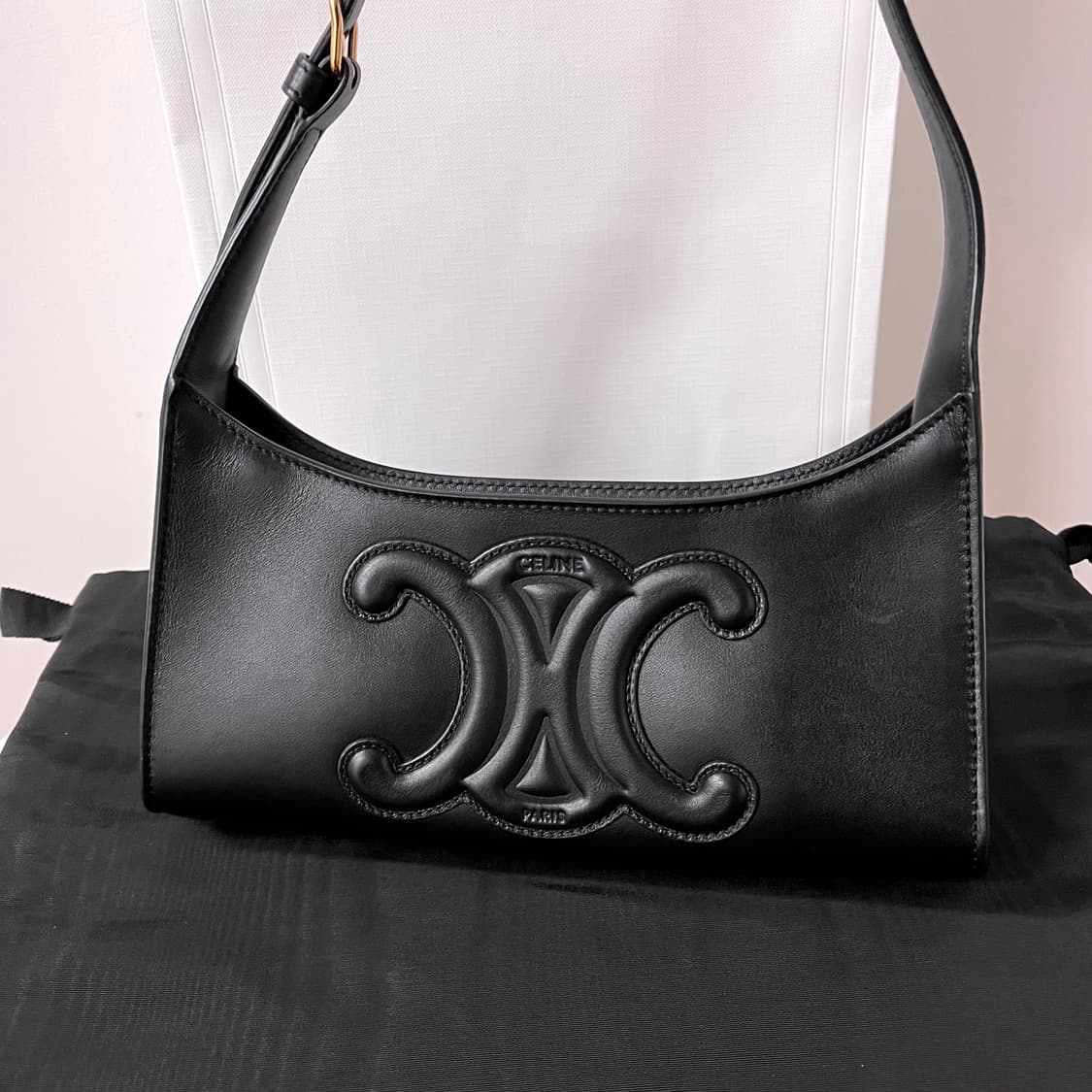 [S급/정품] 셀린느 퀴르 트리옹프 숄더백 가방 블랙 상품이미지2