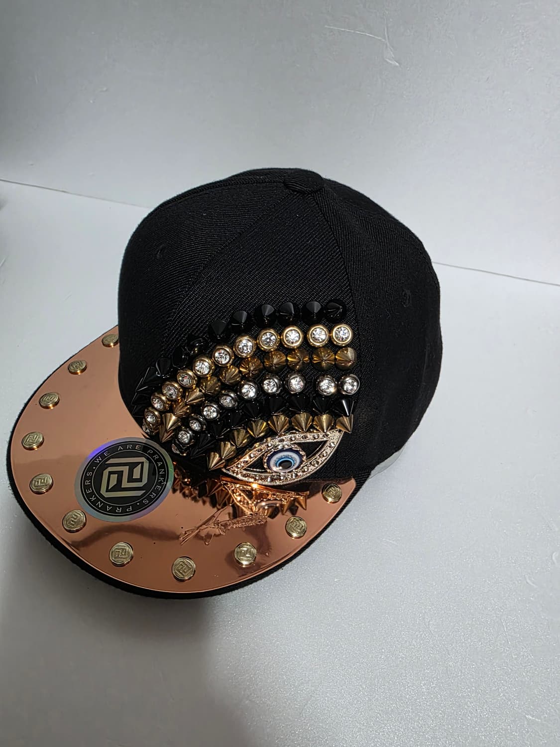 프랭커스 PRANKERS 명품  블랙 스터드 장식 힙합 모자 54사이즈 상품이미지2