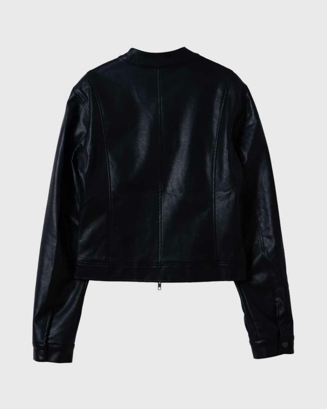 썸플레이스 슬림 라인 레이싱 레더 자켓 점퍼 [블랙] 상품이미지2