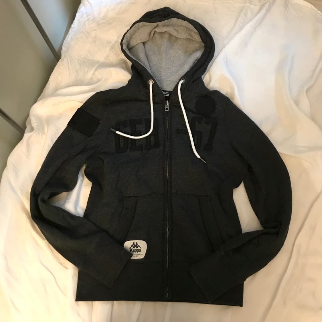 SET🤍Kappa 카파 갸루 딱붙핏 차콜 트레이닝 셋업 상품이미지3