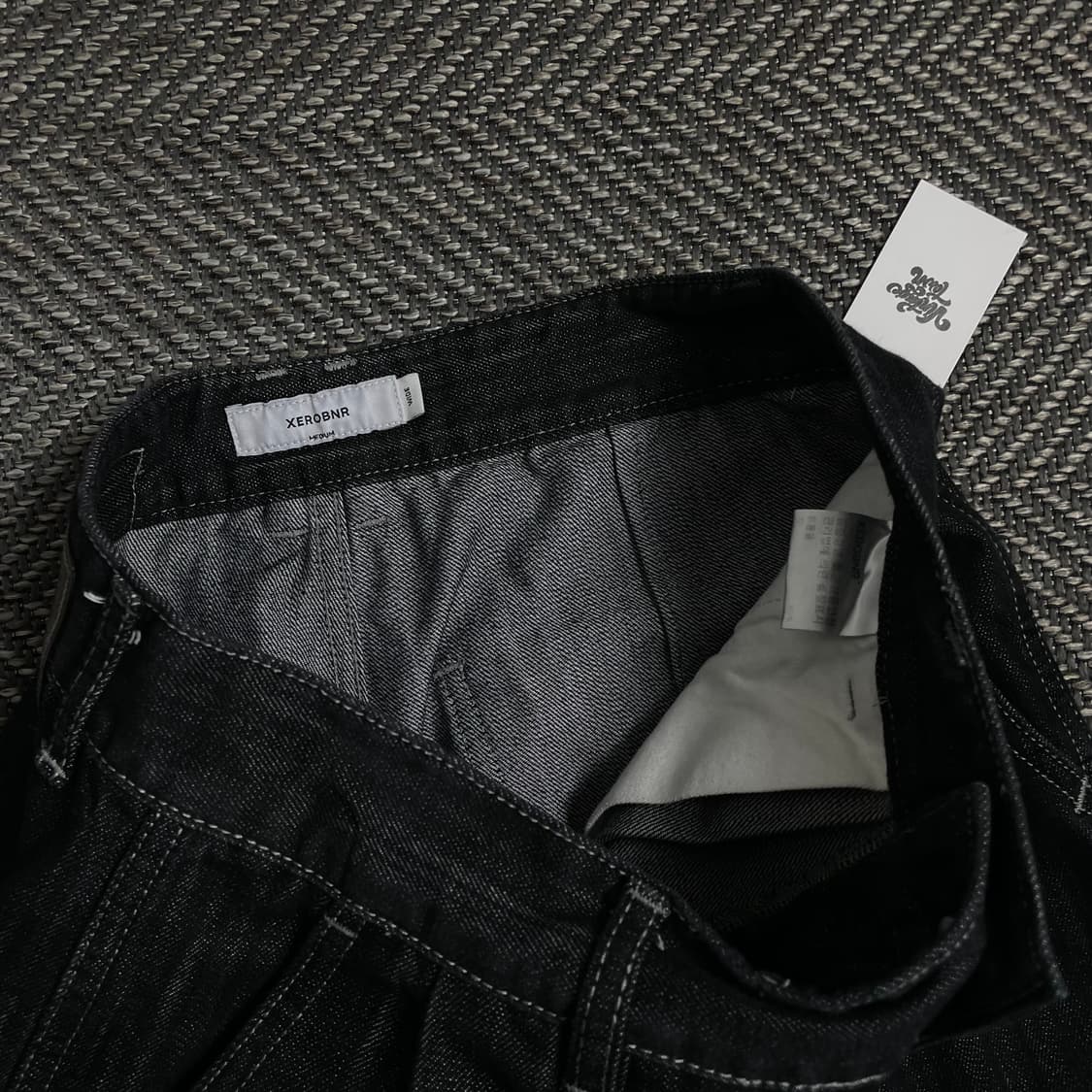 Xerobnr 블랙 투 턱 와이드 데님 팬츠o 4019 상품이미지6