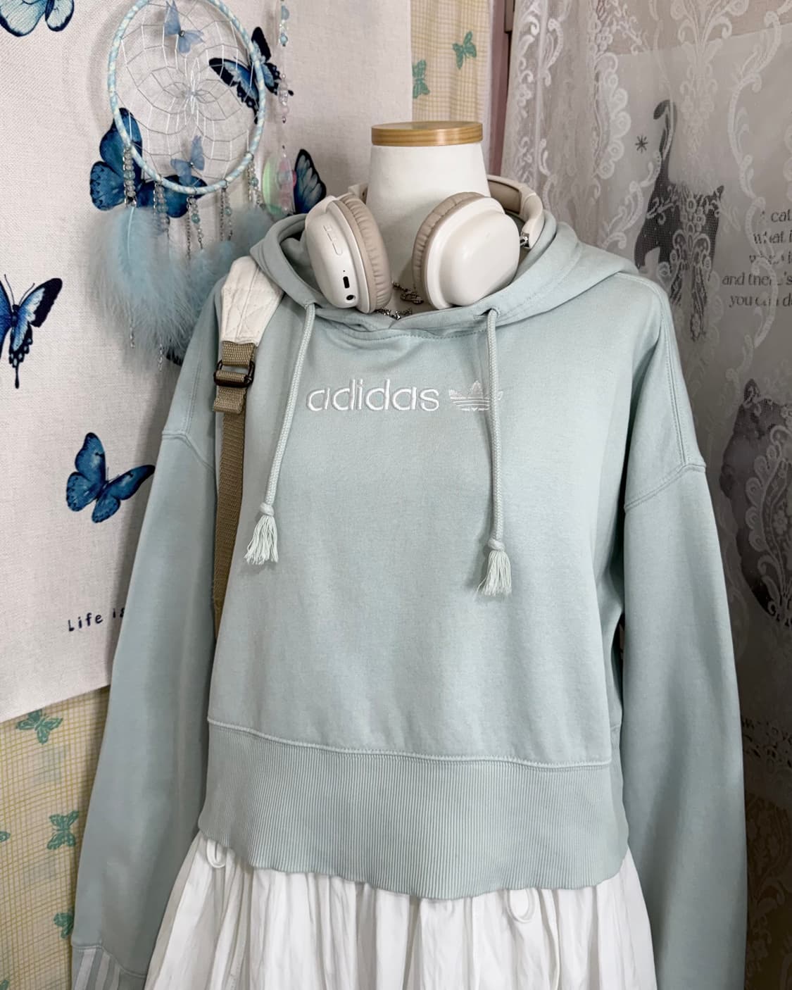 아디다스 민트 크롭 후드 티셔츠 상품이미지6