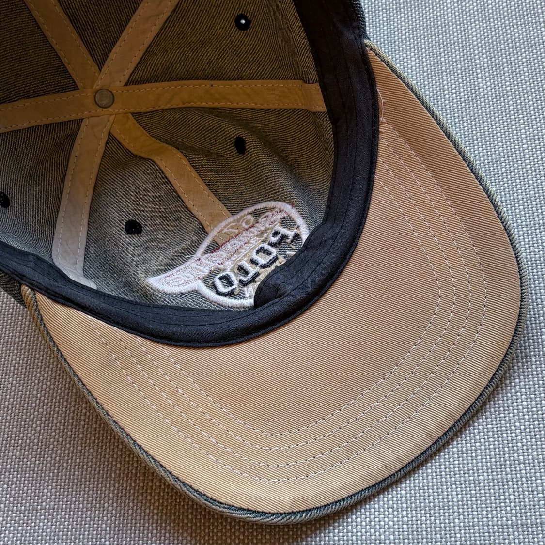 90s USA 폴로 랄프로렌 데님 레더 스트랩 볼 캡 상품이미지6