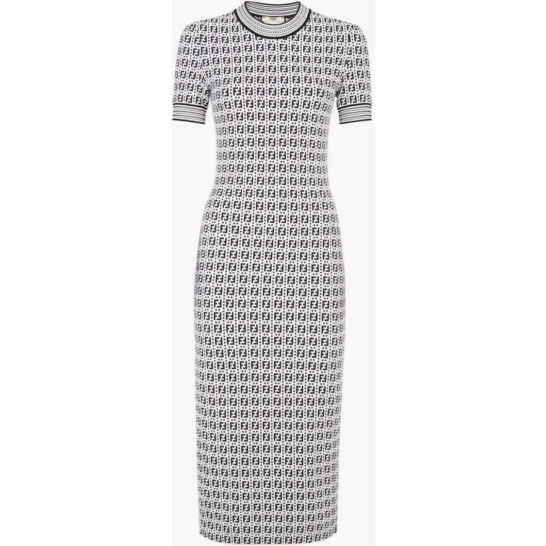 21SS 펜디 화이트 비스코스 니트 드레스 상품이미지1